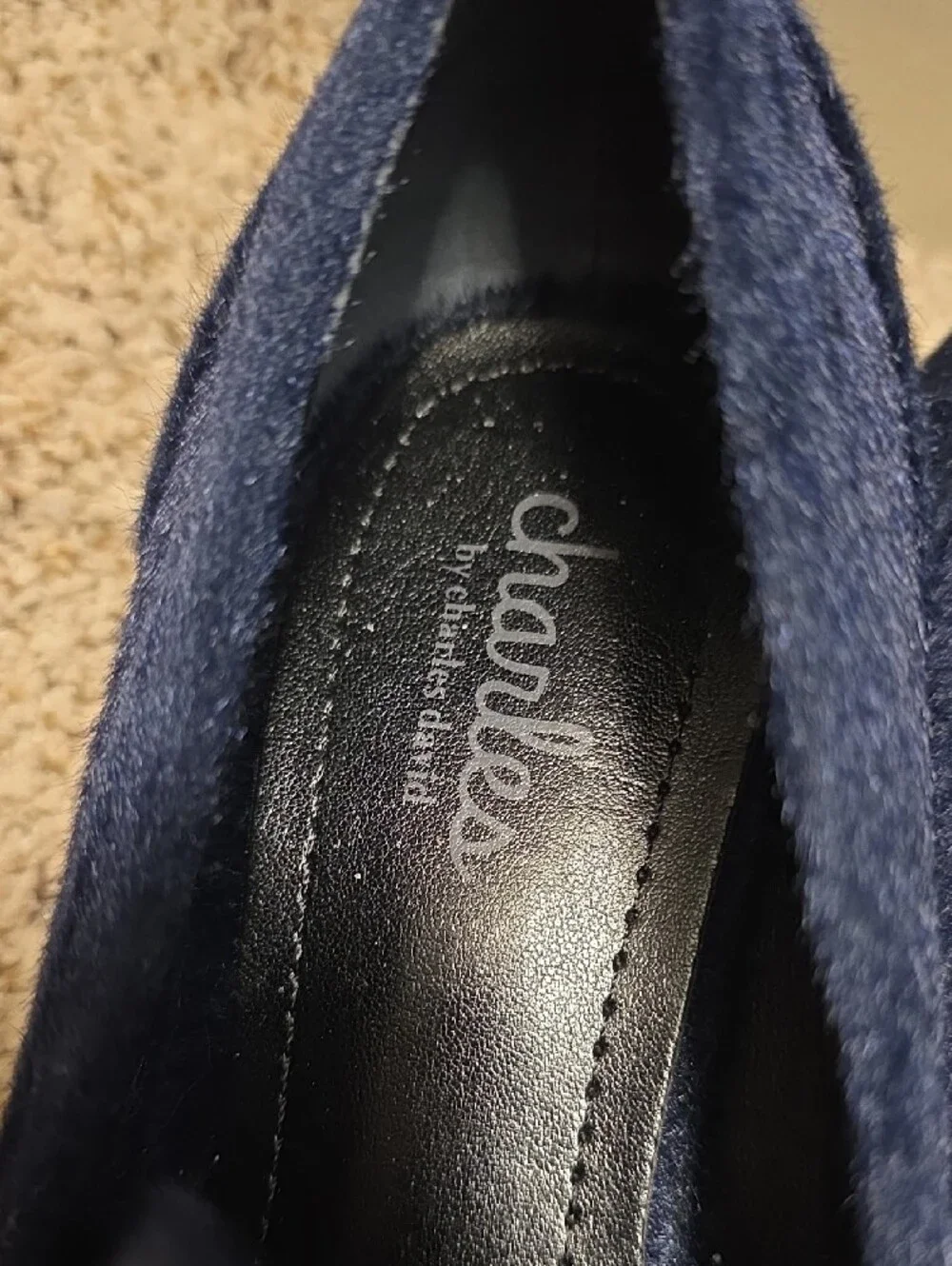 Charles By Charles David Boy's Navy Felt Slip-On Loafers